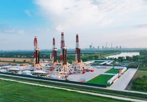 Shale gas drilling site in Shandong province, China.