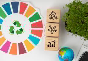 Vue d'objets symbolisant le développement durable