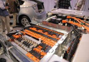 Image of a lithium-ion battery from the Toyota Prius hybrid car.