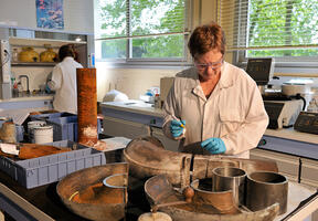 Researchers and industry work together closely. Here, a corrosion research laboratory.