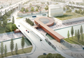 Société du Grand Paris/Pont de Bondy station (Line 15 East) designed by BIG and Silvio d'Ascia (image from the competition)