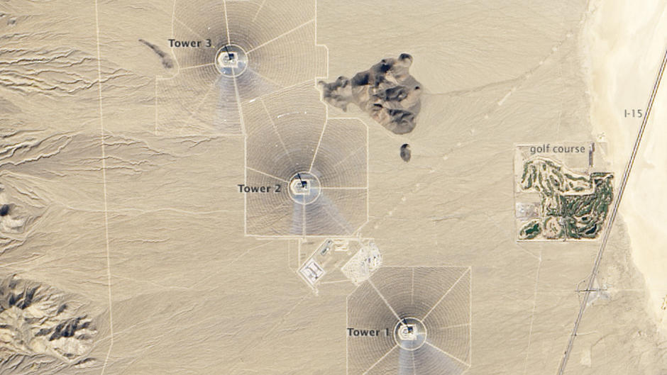 Parc Ivanpah vu du ciel