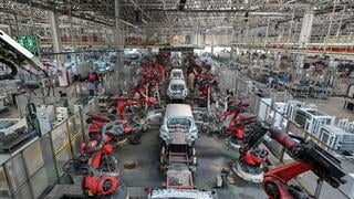 View of the Leapmotor electric vehicle factory in Jinhua, south of Shanghai, China. 