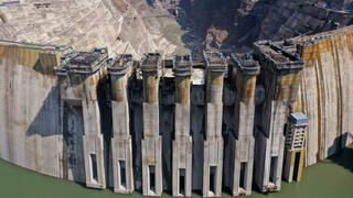 La construction d’un barrage sur le site de Baihetan, dans la province du Yunnan (sud-ouest de la Chine). 