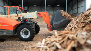 Branches shredded in the forest are transported directly to wood-fired power plants.