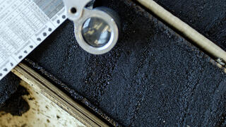 A sample of oil sands being analyzed.