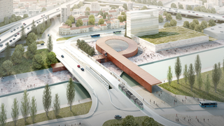 Société du Grand Paris/Pont de Bondy station (Line 15 East) designed by BIG and Silvio d'Ascia (image from the competition)
