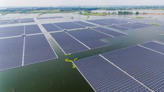 The world's largest floating solar photovoltaic farm, in Huainan, China