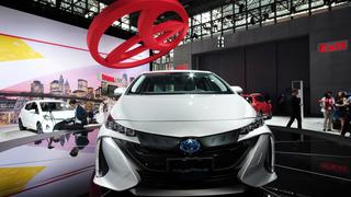 Image de la Prius Prime, modèle d'hybride rechargeable du constructeur japonais Toyota.
